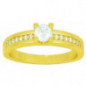 Bague Solitaire accompagné OR Jaune 750 ml Diamants Bague Solitaire accompagné OR Jaune 750 ml Diamants