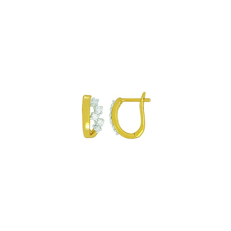 Boucles d'oreilles OR Jaune et Blanc 750 ml Diamants