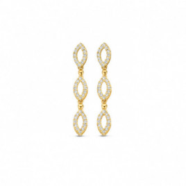 Boucles d'oreilles OR jaune 750 ml Diamants