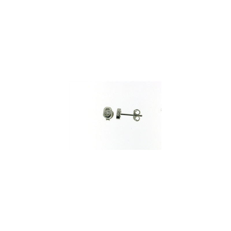 Boucles d'oreilles OR Blanc 750 ml Diamants