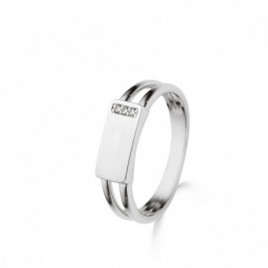 Bague OR Blanc 750 ml Multiples anneaux & Diamants