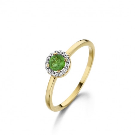 Bague OR Jaune et Blanc 750 ml Emeraude