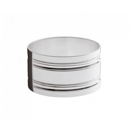 Collection FILETS Rond de serviette en métal Argenté
