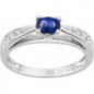 Bague OR Blanc 750 ml Diamants & Saphir