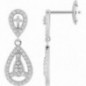 Boucles d'oreilles OR Blanc 750 ml Diamants