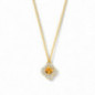 Collier OR Jaune 750 ml Diamants et Saphir orange