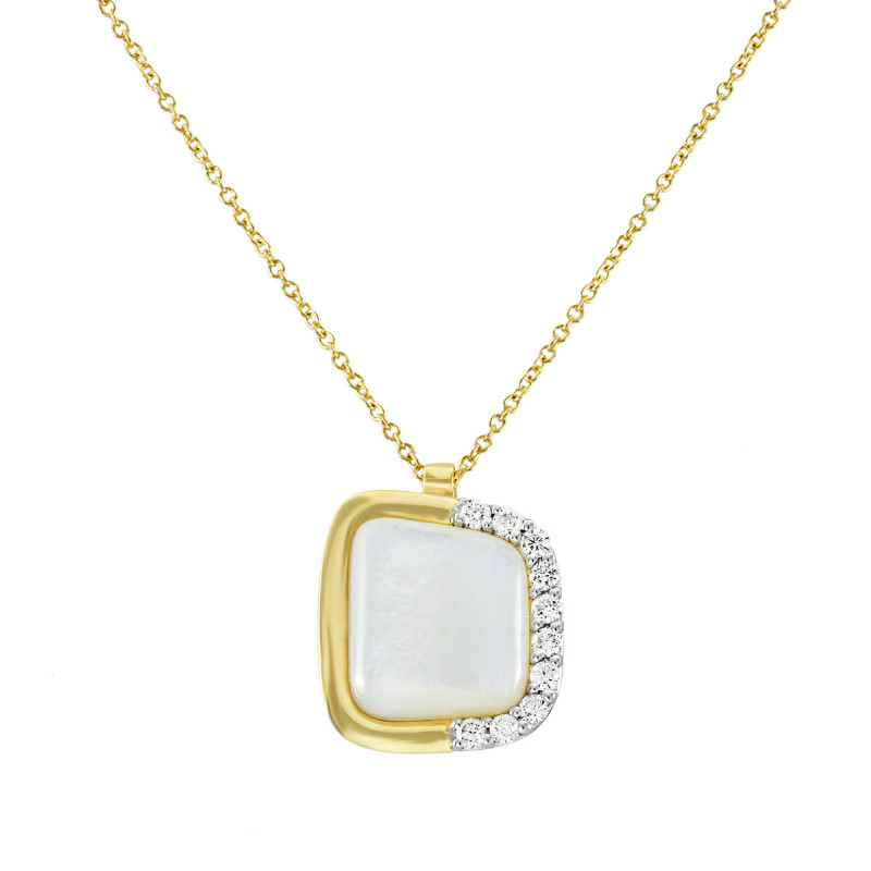 Collier OR Jaune 750 ml Diamants et Nacre
