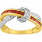 Bague OR Jaune et Blanc 750 ml Diamants & Rubis Bague OR Jaune et Blanc 750 ml Diamants & Rubis