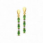 Boucles d'oreilles OR Jaune 750 ml Diamants & Émeraudes