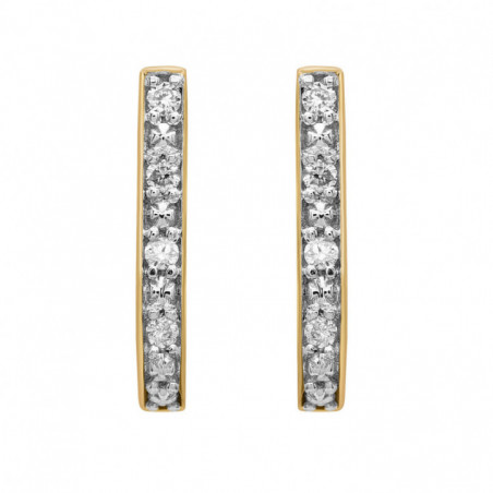 Boucles d'oreilles OR Jaune & Blanc 750 ml Diamants