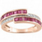 Bague OR Rose 750 ml Diamants et Rubis