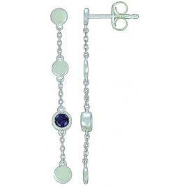 Boucles d'oreilles OR Blanc 750 ml Diamants & Saphirs