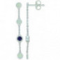 Boucles d'oreilles OR Blanc 750 ml Diamants & Saphirs