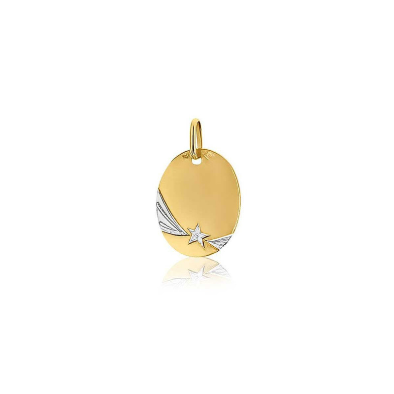 Pendentif Etoile OR Jaune et Blanc 750 ml Pendentif Etoile OR Jaune et Blanc 750 ml