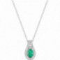 Collier OR Blanc 750 ml Diamants et Emeraude