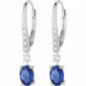 Boucles d'oreilles OR Blanc 750 ml Diamants et Saphirs