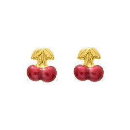 Boucles d'oreilles OR Jaune 750 ml Cerise