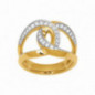Bague OR Jaune et Blanc 750 ml diamants