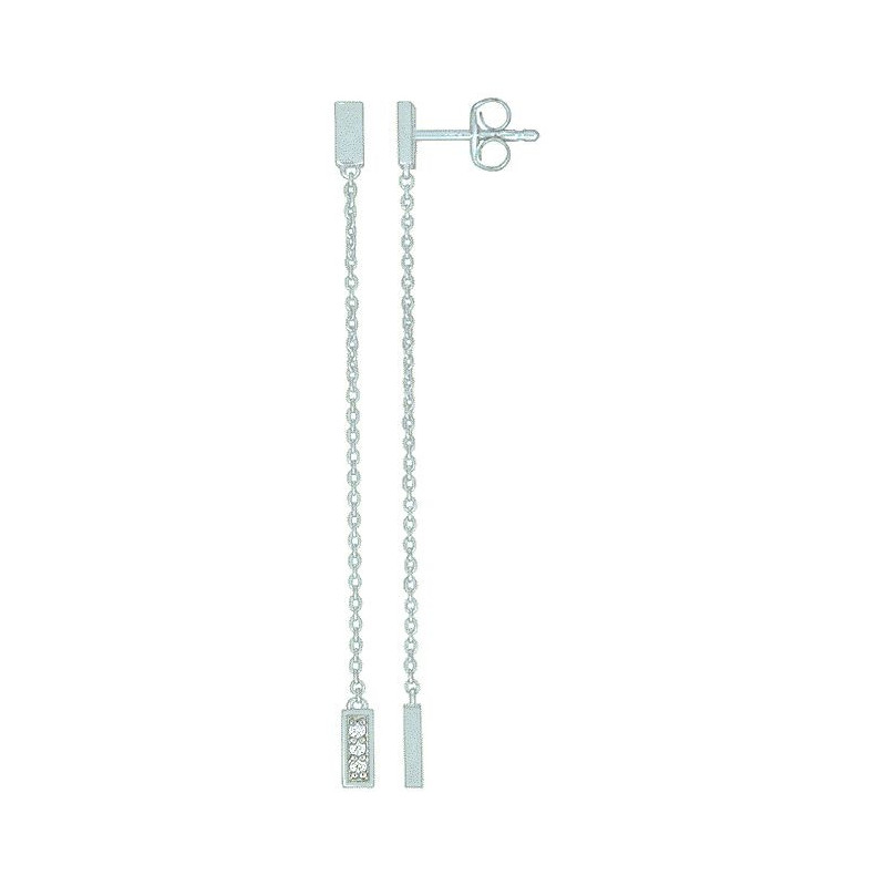 Boucles d'oreilles OR Blanc 750 ml Diamants