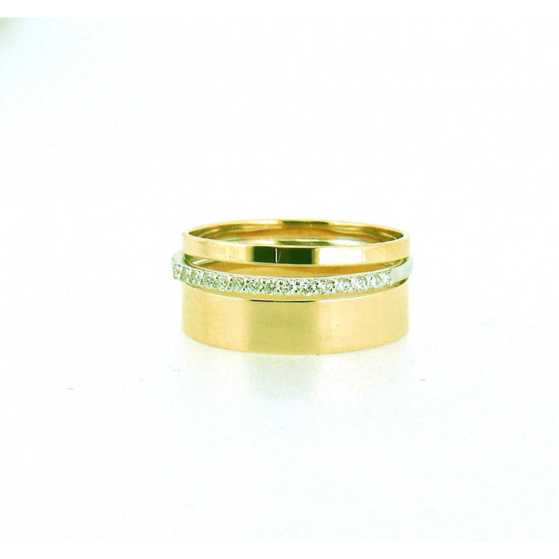 Bague OR Jaune et Blanc 750 ml Diamants Bague OR Jaune et Blanc 750 ml Diamants