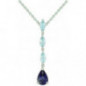 Collier OR Blanc 750 ml Topazes bleus & Iolite