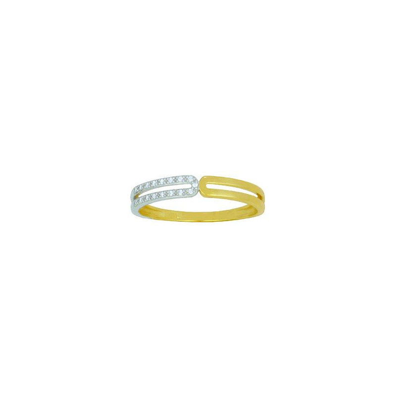 Bague OR Jaune et Blanc 750 ml Diamants Bague OR Jaune et Blanc 750 ml Diamants