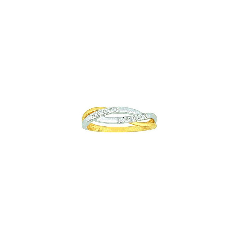 Bague OR Jaune et Blanc 750 ml Diamants Bague OR Jaune et Blanc 750 ml Diamants