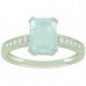 Bague OR Blanc 750 ml Diamants & Aigue-marine Bague OR Blanc 750 ml Diamants & Aigue-marine