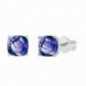 Boucles d'oreilles OR Blanc 750 ml Tanzanite