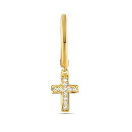 Boucle d'oreille à l'unité OR Jaune 750 ml Diamants
