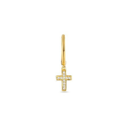 Boucle d'oreille à l'unité OR Jaune 750 ml Diamants