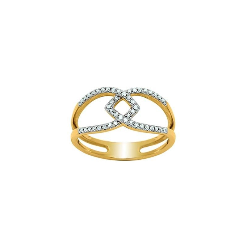 Bague OR Jaune et Blanc 750 ml Diamants