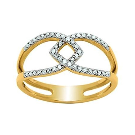 Bague OR Jaune et Blanc 750 ml Diamants