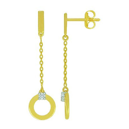 Boucles d'oreilles OR Jaune 750 ml Diamants
