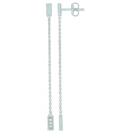 Boucles d'oreilles OR Blanc 750 ml Diamants