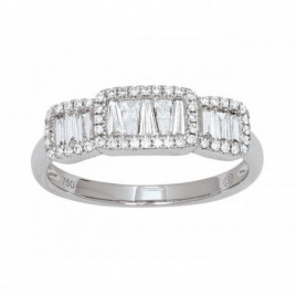 Bague OR Blanc 750 ml Diamants