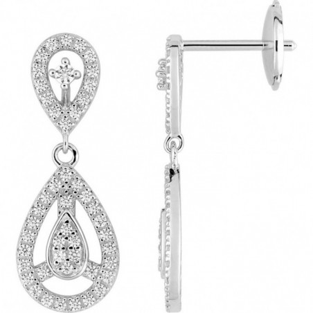 Boucles d'oreilles OR Blanc 750 ml Diamants