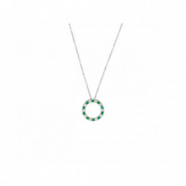 Collier OR Blanc 750 ml Diamants et Emeraudes