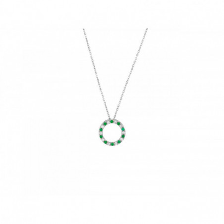 Collier OR Blanc 750 ml Diamants et Emeraudes