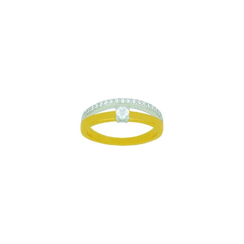 Bague OR Jaune et Blanc 750 ml Diamants Bague OR Jaune et Blanc 750 ml Diamants
