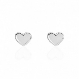 Boucles d'oreille OR Blanc 750 ml Cœurs
