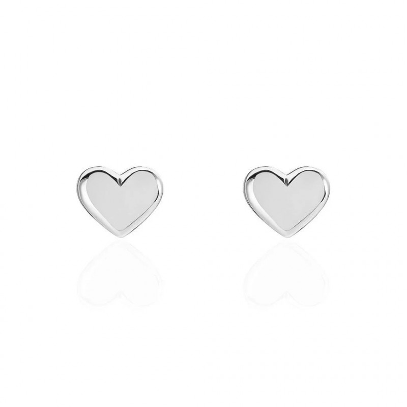 Boucles d'oreille OR Blanc 750 ml Cœurs Boucles d'oreille OR Blanc 750 ml Cœurs
