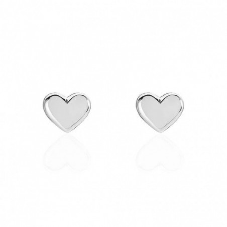 Boucles d'oreille OR Blanc 750 ml Cœurs