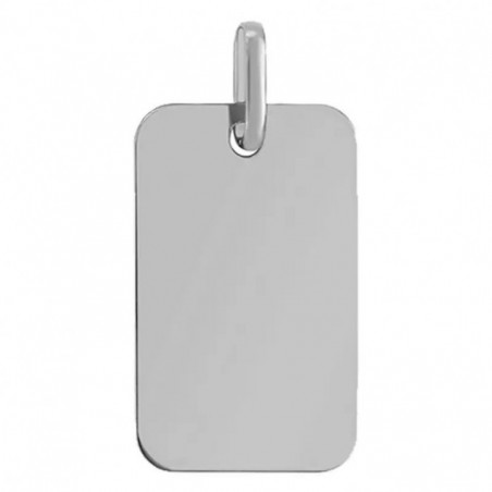 Pendentif OR Blanc 750 ml Plaque rectangulaire