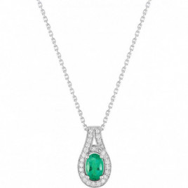 Collier OR Blanc 750 ml Diamants et Emeraude