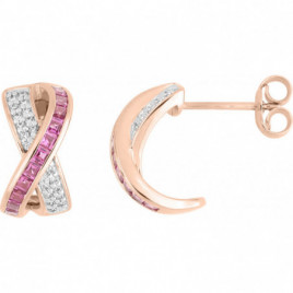 Boucles d'oreilles OR Rose 750 ml Diamants et Rubis