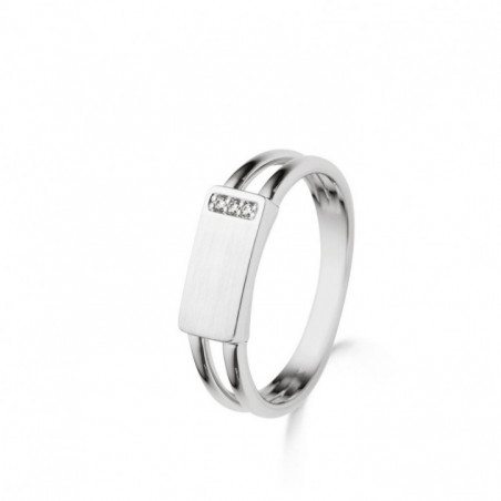 Bague OR Blanc 750 ml Multiples anneaux &  Diamants