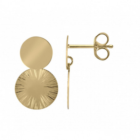 Boucles d'oreilles OR Jaune 750 ml Double Rond