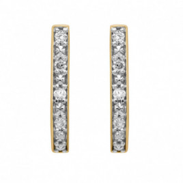 Boucles d'oreilles OR Jaune & Blanc 750 ml Diamants