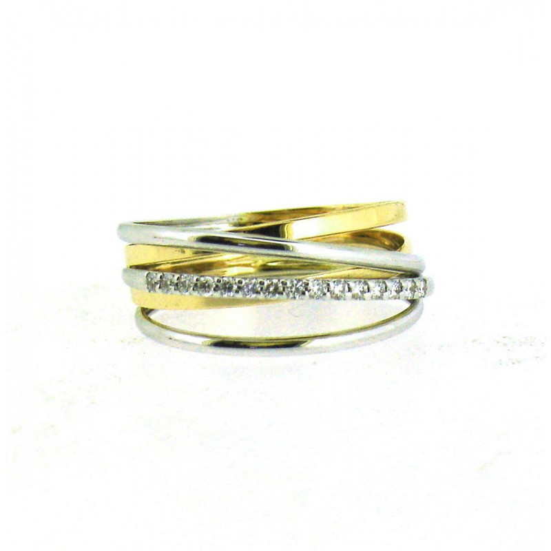 Bague OR Blanc et Jaune 750 ml Diamants Bague OR Blanc et Jaune 750 ml Diamants